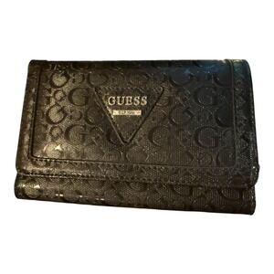 Guess Los Angeles 1981 Brand Ladies Black Wallet Clutch Vintage Classic